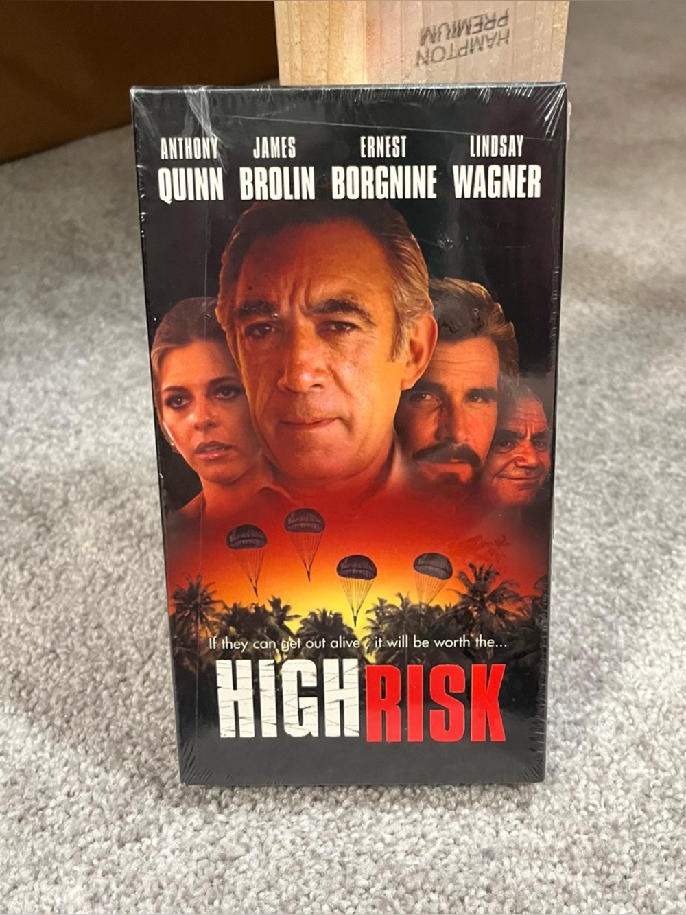 High Risk (VHS) Anthony Quinn, James Brolin, Lindsey Wagner, Borgnine New Sealed
